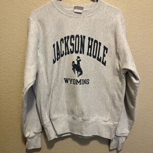 Champion Gray Jackson Hole Wyoming Sweatshirt Size Small